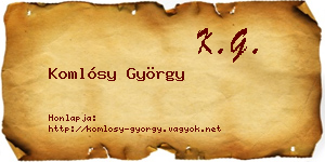 Komlósy György névjegykártya