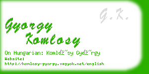 gyorgy komlosy business card